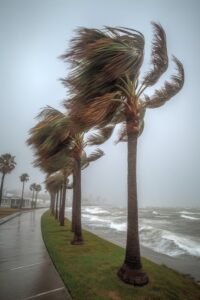 test carnet de conducir - palmeras viento