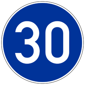 test carnet de conducir - señal 30+